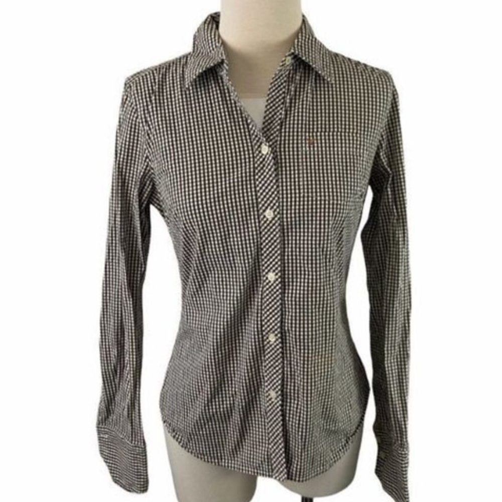 American Eagle Outfitters Brown Gingham Shirt